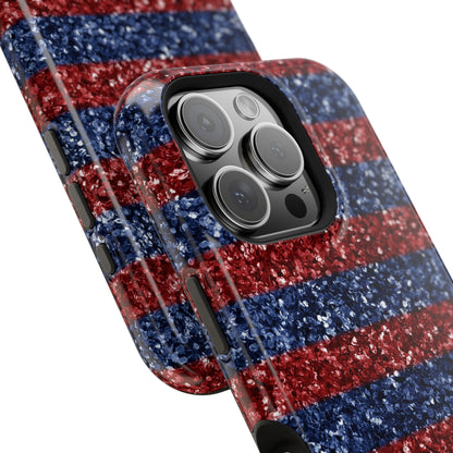 Patriotic Glitter Stripes – MagSafe iPhone Case - BOGO Cases
