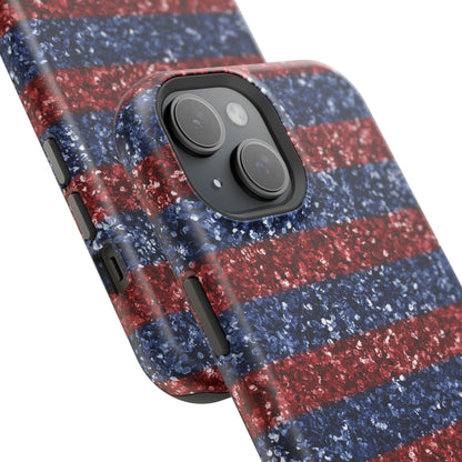 Patriotic Glitter Stripes – MagSafe iPhone Case - BOGO Cases