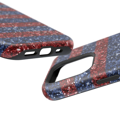 Patriotic Glitter Stripes – MagSafe iPhone Case - BOGO Cases