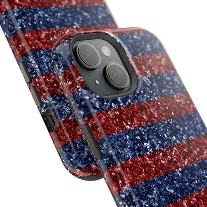 Patriotic Glitter Stripes – MagSafe iPhone Case - BOGO Cases
