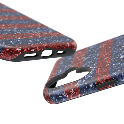 Patriotic Glitter Stripes – MagSafe iPhone Case - BOGO Cases