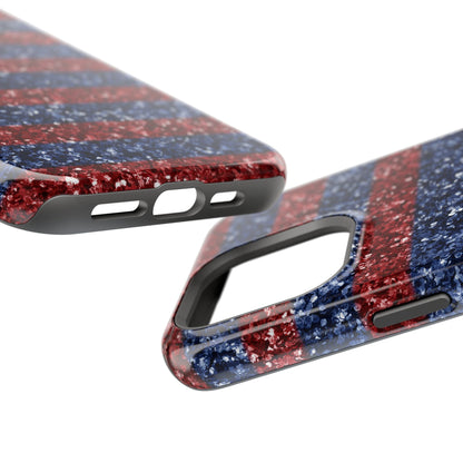 Patriotic Glitter Stripes – MagSafe iPhone Case - BOGO Cases