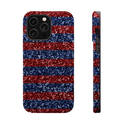 Patriotic Glitter Stripes – MagSafe iPhone Case - BOGO Cases