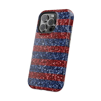 Patriotic Glitter Stripes – MagSafe iPhone Case - BOGO Cases