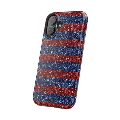 Patriotic Glitter Stripes – MagSafe iPhone Case - BOGO Cases