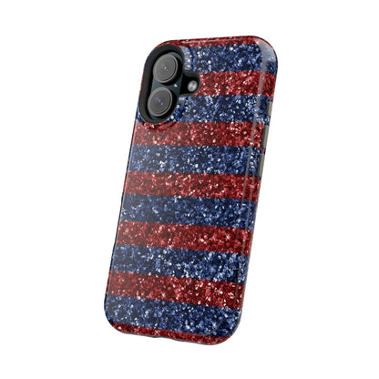 Patriotic Glitter Stripes – MagSafe iPhone Case - BOGO Cases