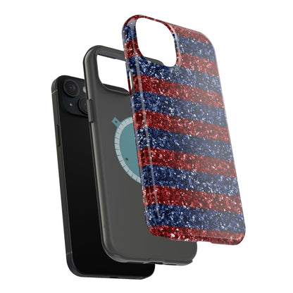 Patriotic Glitter Stripes – MagSafe iPhone Case - BOGO Cases