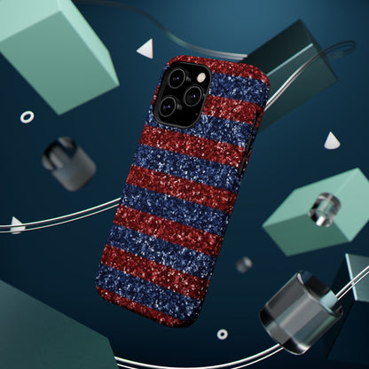 Patriotic Glitter Stripes – MagSafe iPhone Case - BOGO Cases