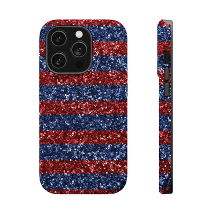 Patriotic Glitter Stripes – MagSafe iPhone Case - BOGO Cases