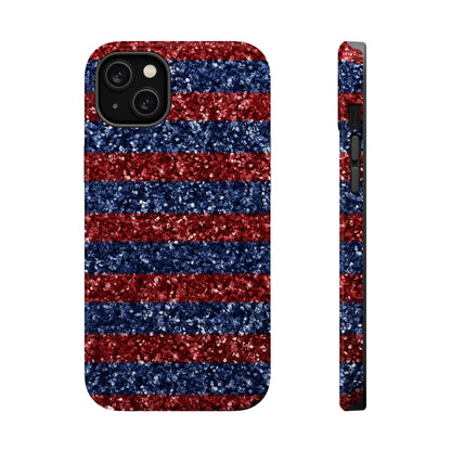 Patriotic Glitter Stripes – MagSafe iPhone Case - BOGO Cases