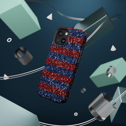 Patriotic Glitter Stripes – MagSafe iPhone Case - BOGO Cases