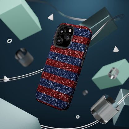 Patriotic Glitter Stripes – MagSafe iPhone Case - BOGO Cases