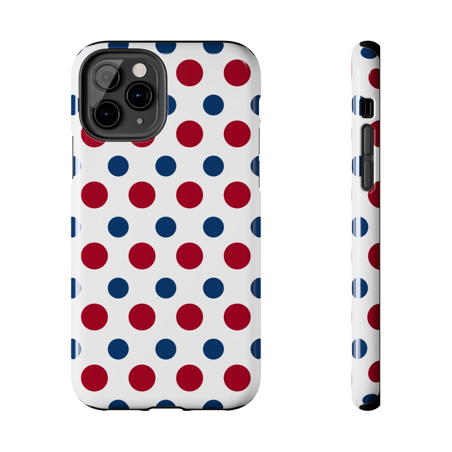 Patriotic Navy, White, and Red Polka Dot iPhone Case - BOGO Cases