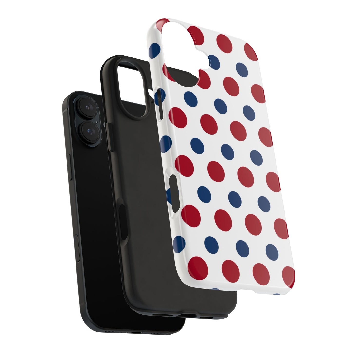 Patriotic Navy, White, and Red Polka Dot iPhone Case - BOGO Cases
