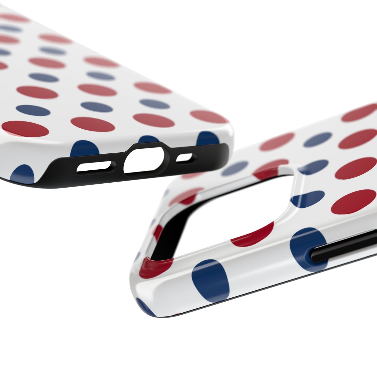 Patriotic Navy, White, and Red Polka Dot iPhone Case - BOGO Cases