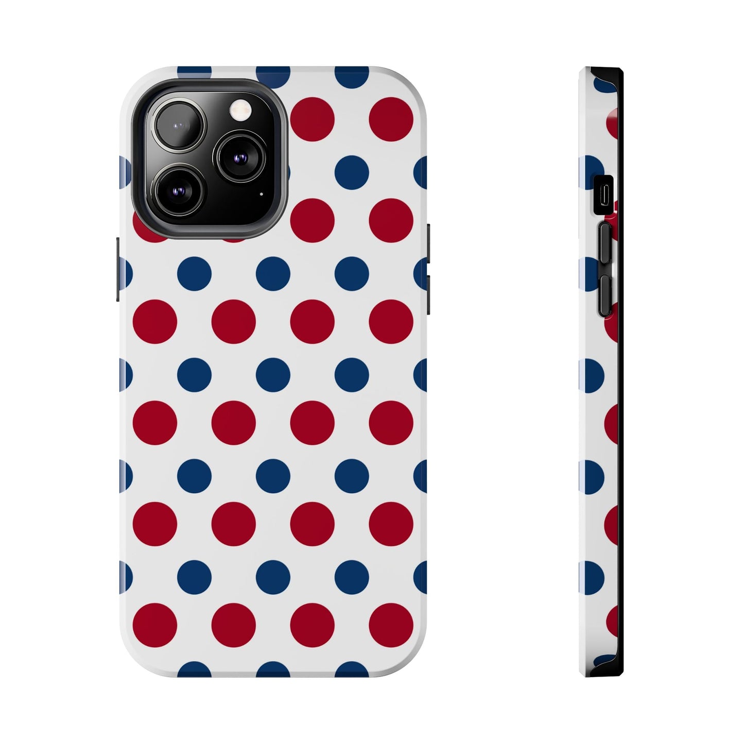 Patriotic Navy, White, and Red Polka Dot iPhone Case - BOGO Cases