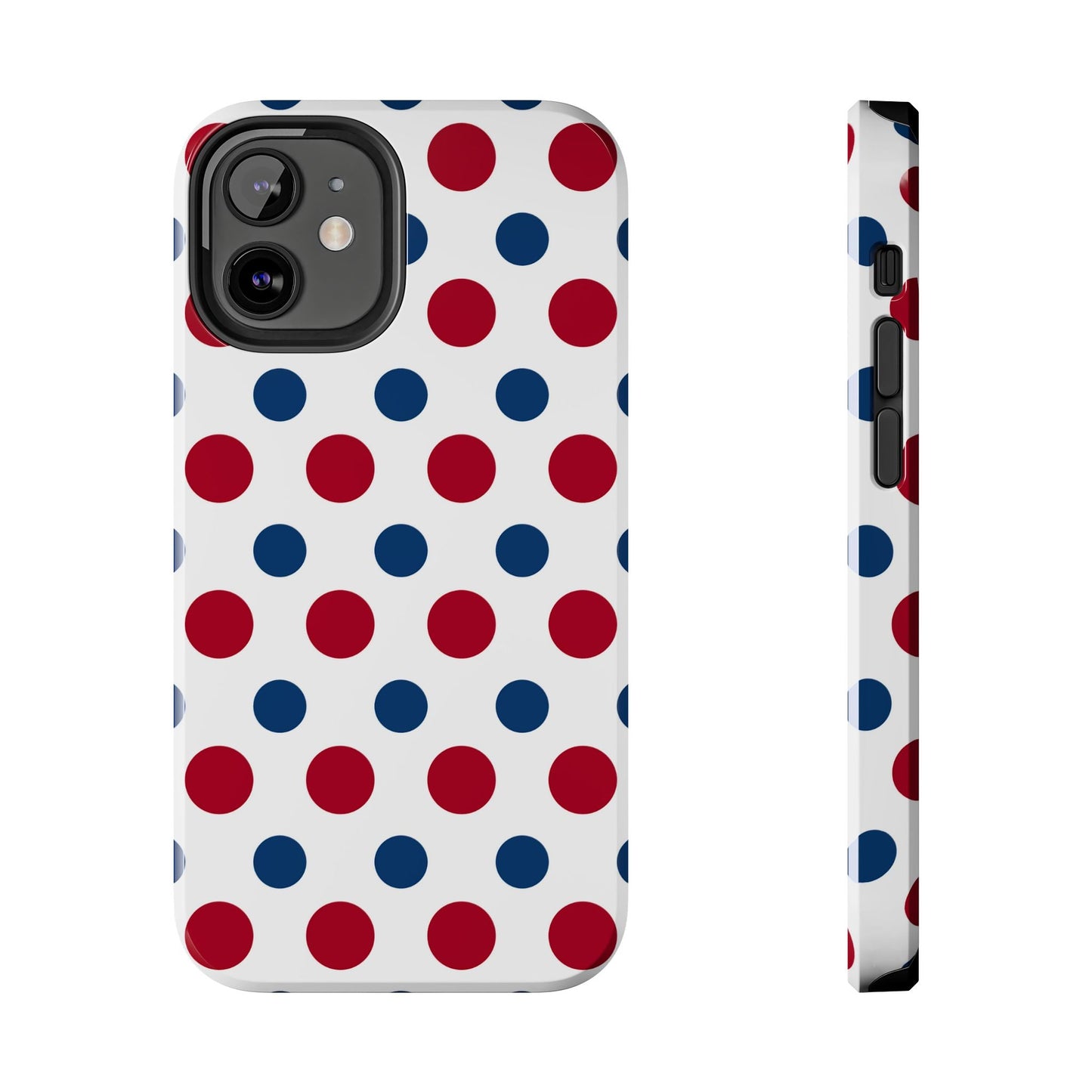 Patriotic Navy, White, and Red Polka Dot iPhone Case - BOGO Cases