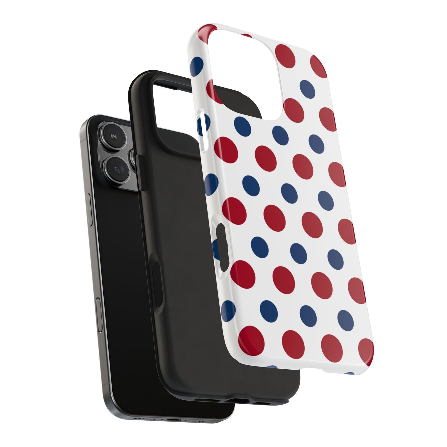 Patriotic Navy, White, and Red Polka Dot iPhone Case - BOGO Cases
