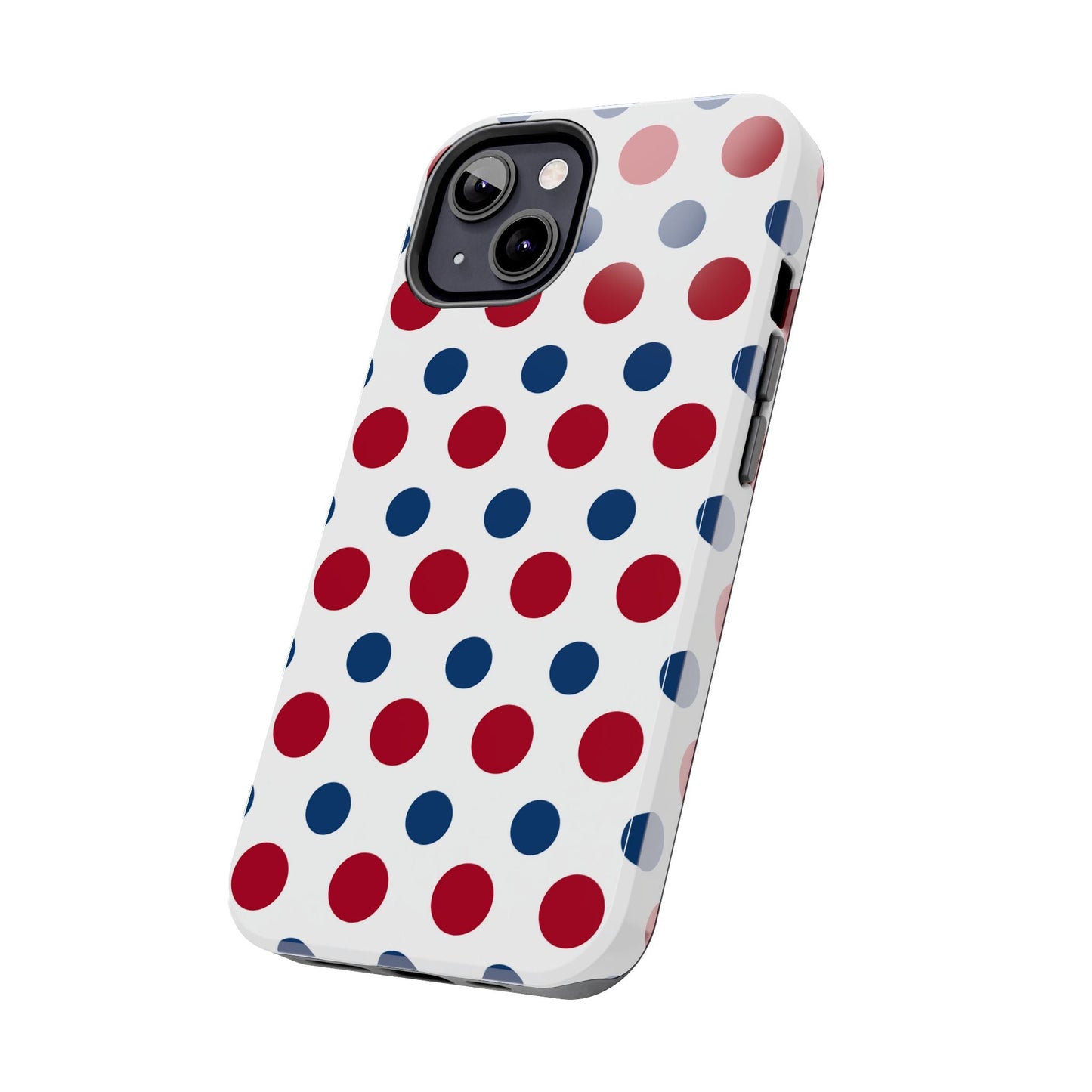 Patriotic Navy, White, and Red Polka Dot iPhone Case - BOGO Cases