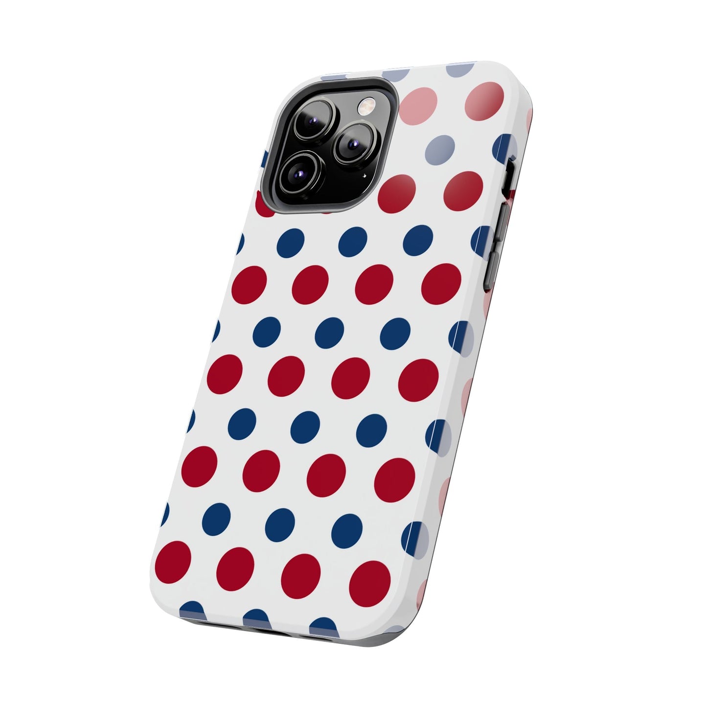 Patriotic Navy, White, and Red Polka Dot iPhone Case - BOGO Cases