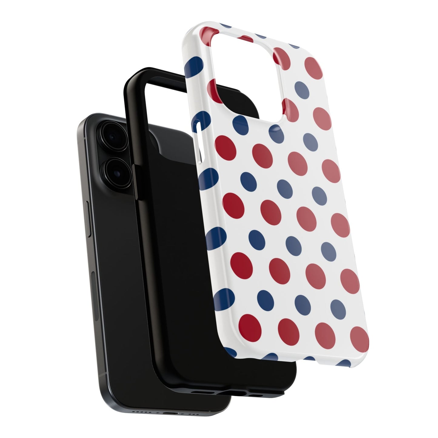 Patriotic Navy, White, and Red Polka Dot iPhone Case - BOGO Cases