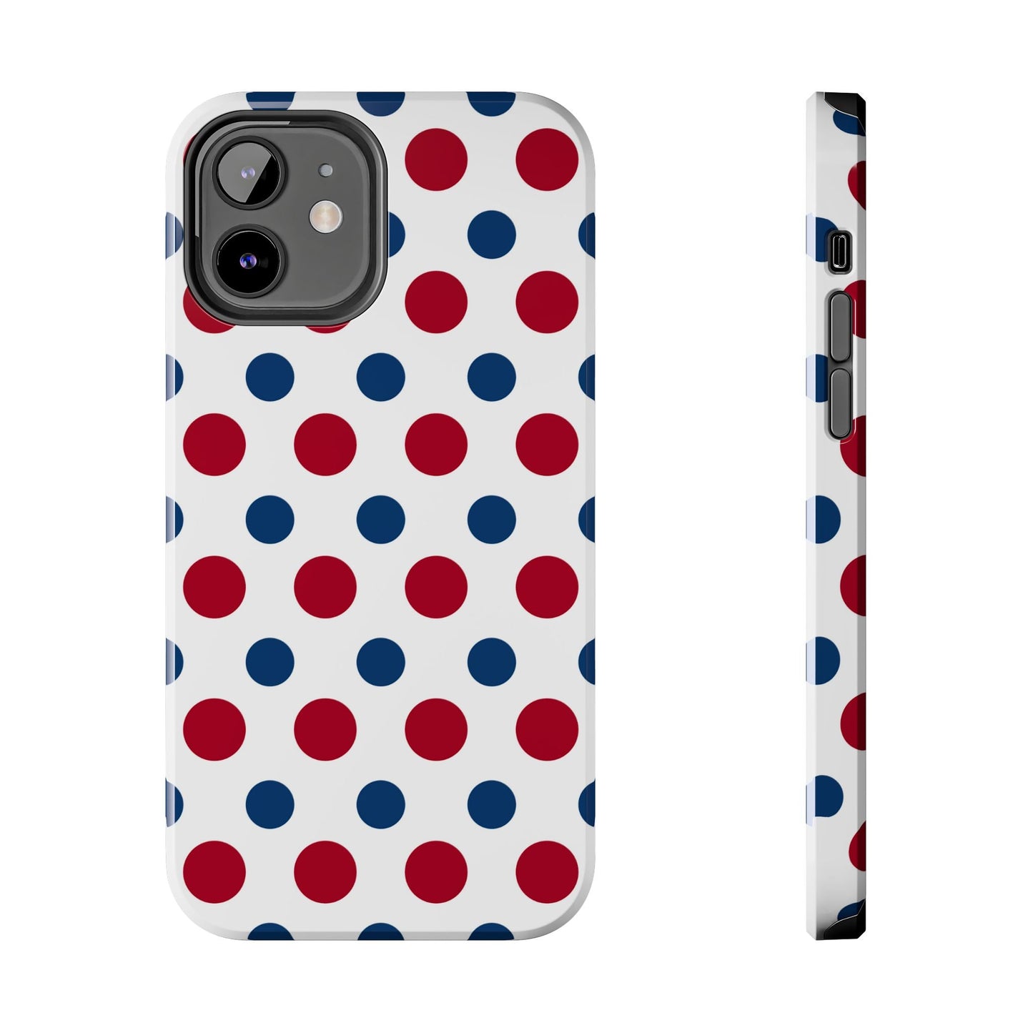 Patriotic Navy, White, and Red Polka Dot iPhone Case - BOGO Cases