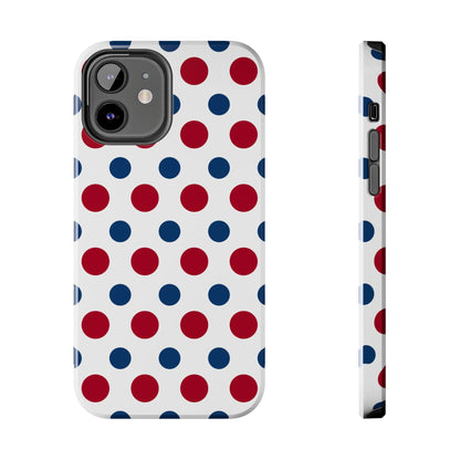 Patriotic Navy, White, and Red Polka Dot iPhone Case - BOGO Cases