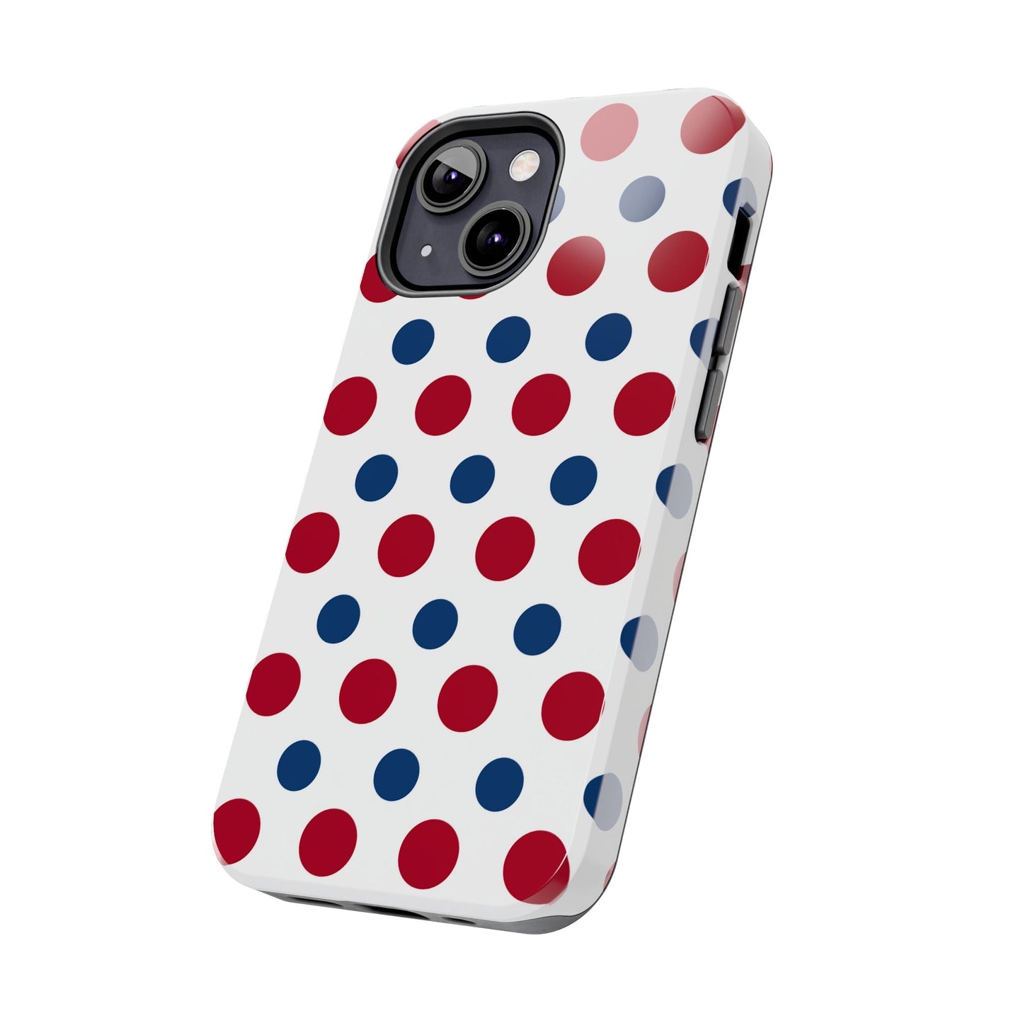 Patriotic Navy, White, and Red Polka Dot iPhone Case - BOGO Cases