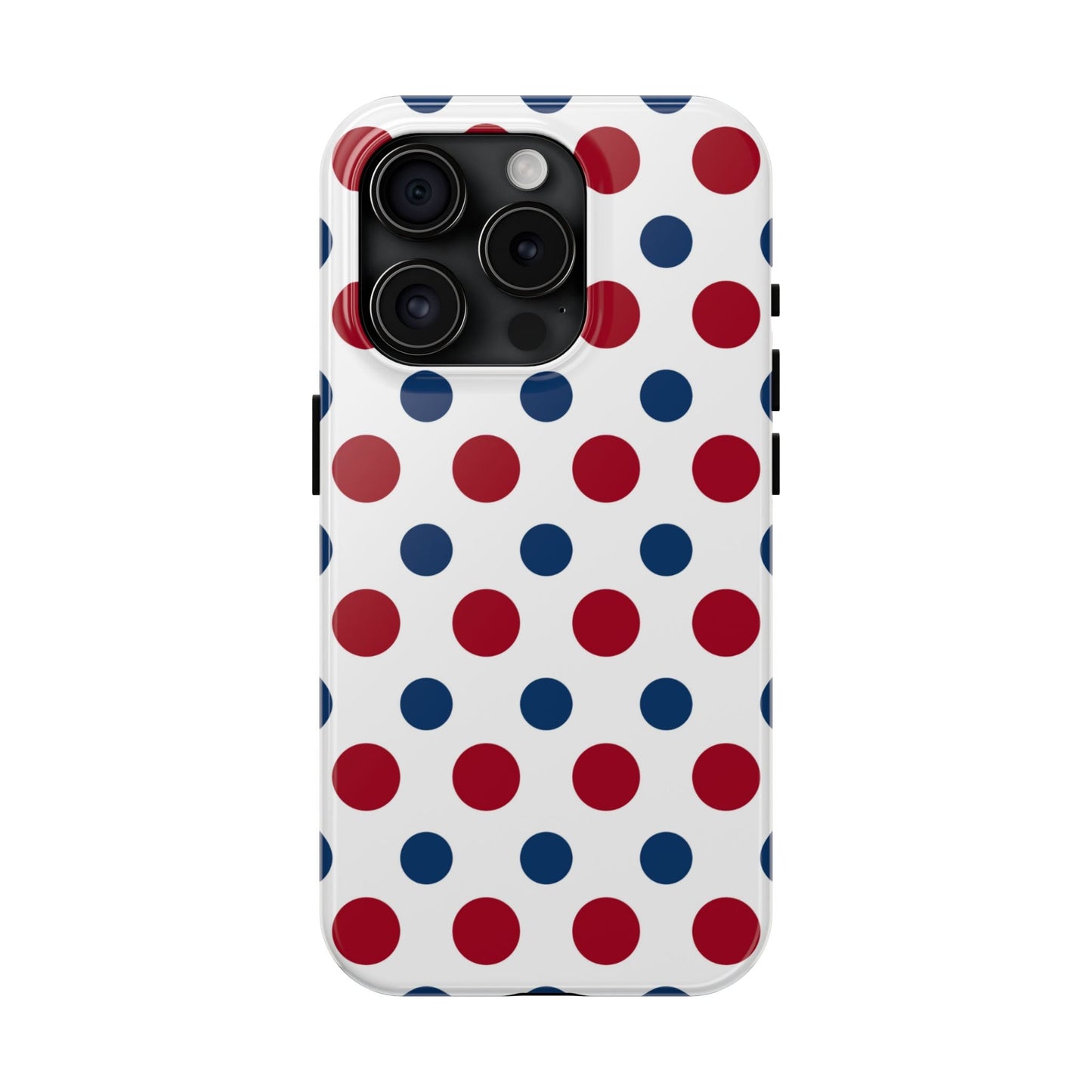Patriotic Navy, White, and Red Polka Dot iPhone Case - BOGO Cases