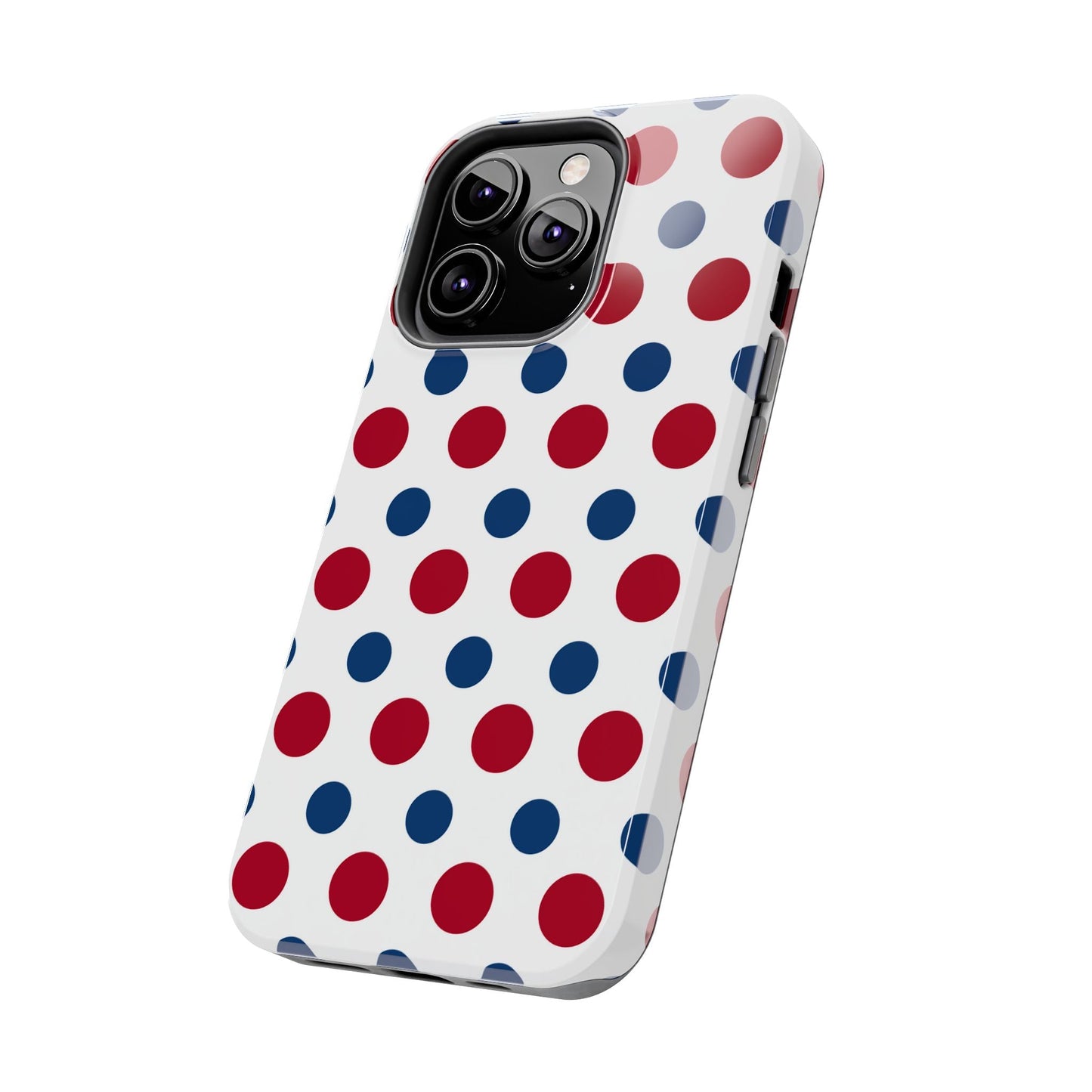 Patriotic Navy, White, and Red Polka Dot iPhone Case - BOGO Cases