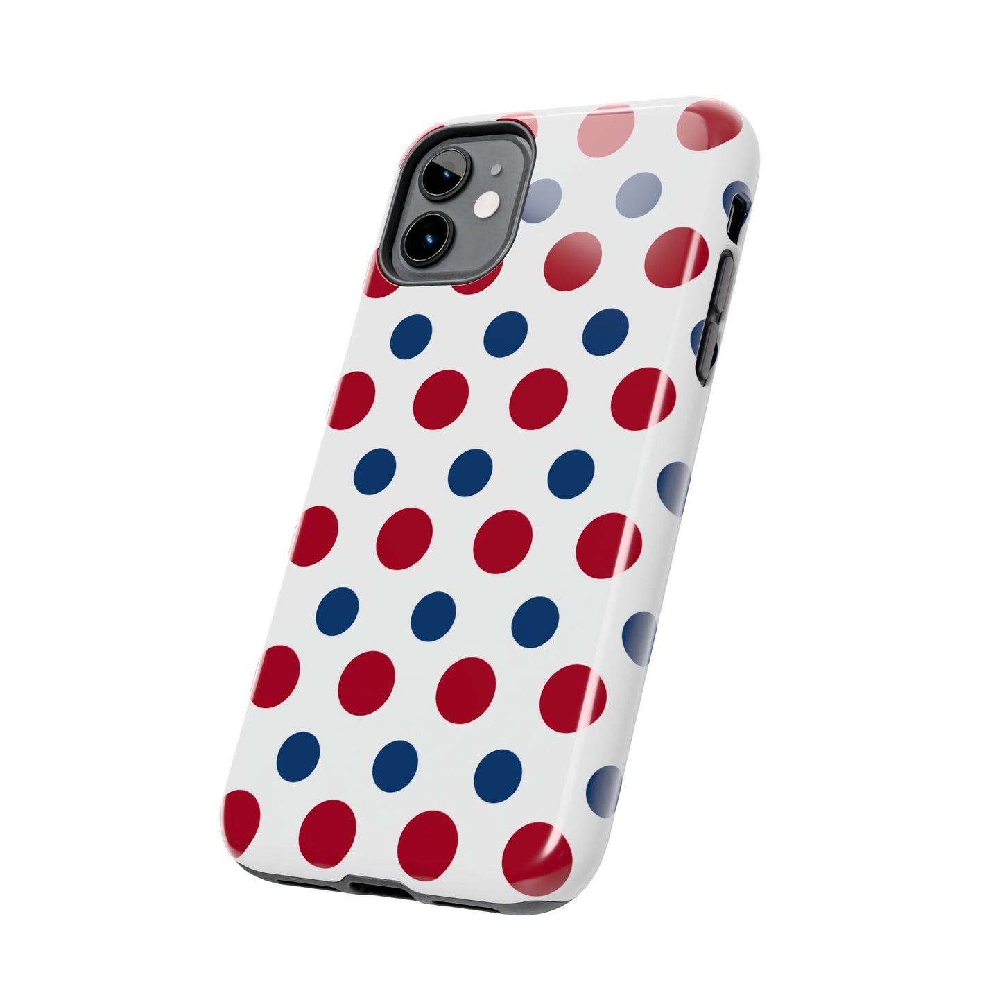 Patriotic Navy, White, and Red Polka Dot iPhone Case - BOGO Cases