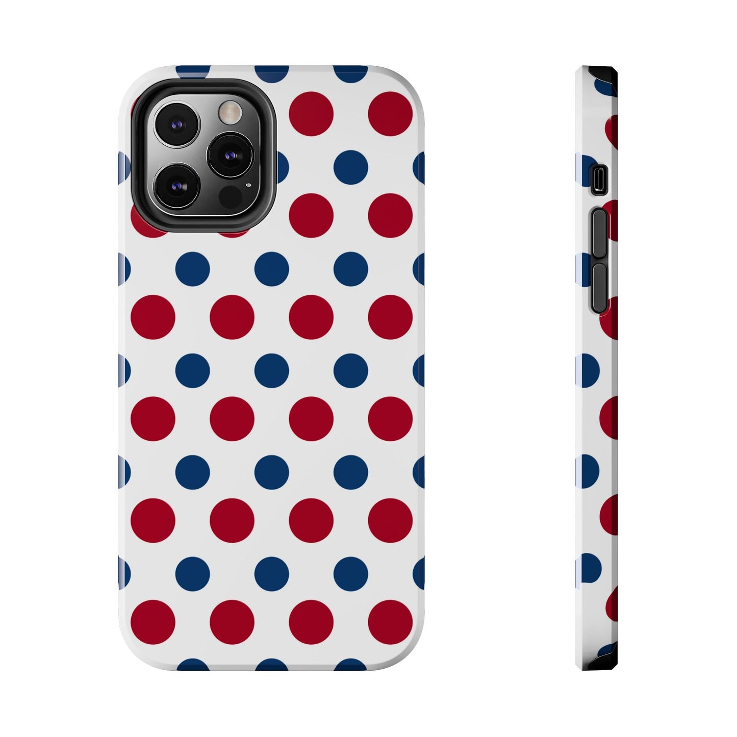 Patriotic Navy, White, and Red Polka Dot iPhone Case - BOGO Cases