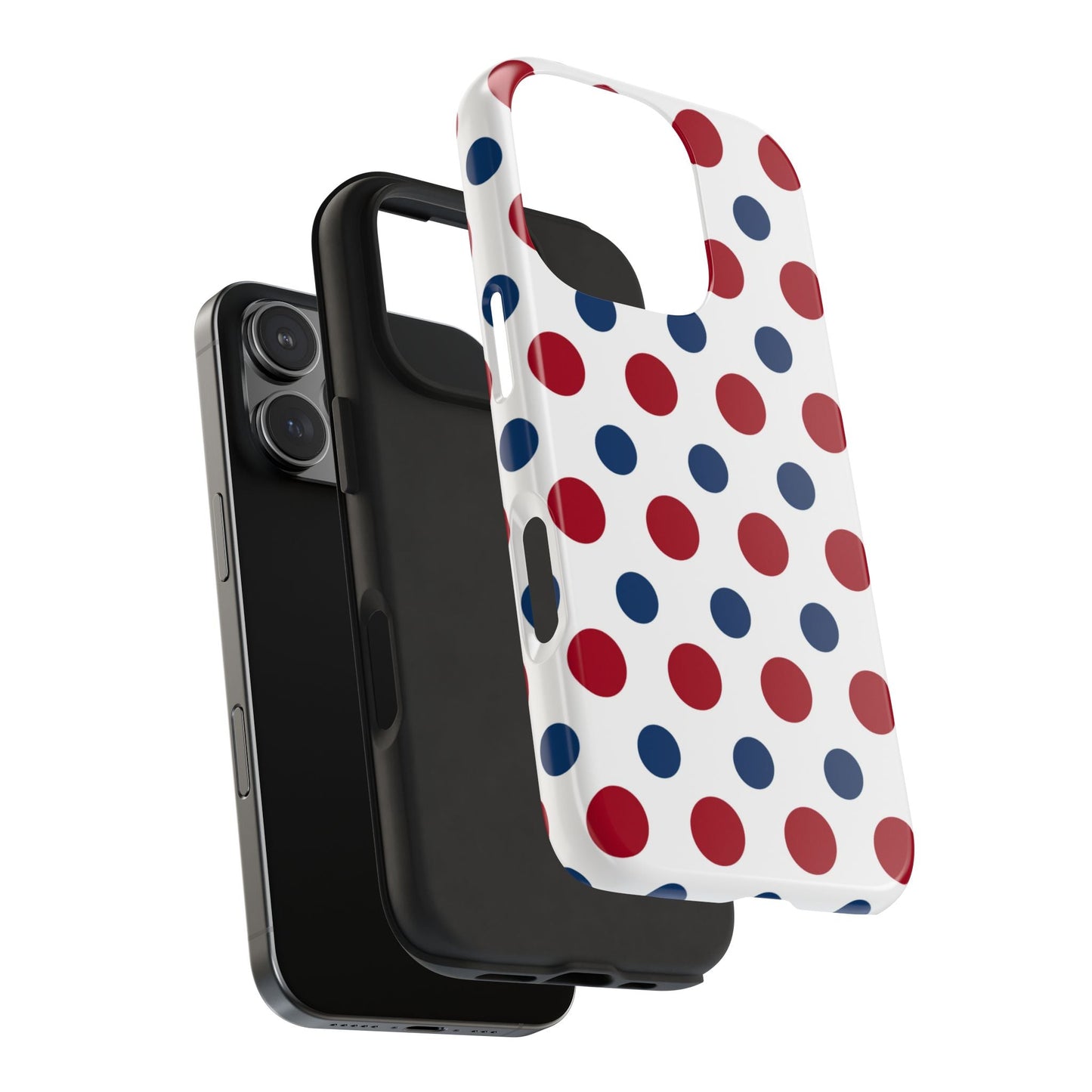 Patriotic Navy, White, and Red Polka Dot iPhone Case - BOGO Cases
