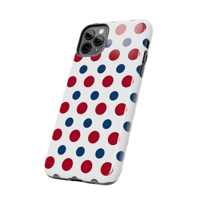 Patriotic Navy, White, and Red Polka Dot iPhone Case - BOGO Cases