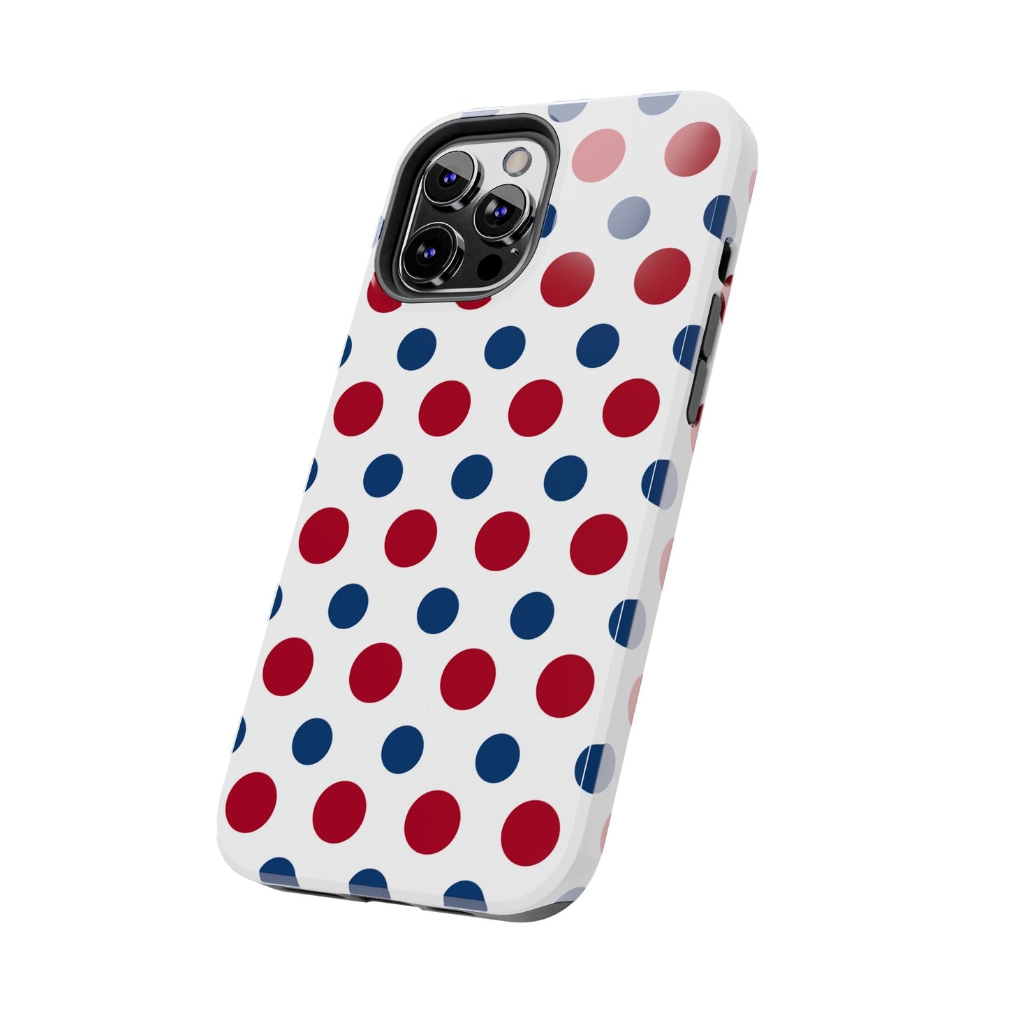 Patriotic Navy, White, and Red Polka Dot iPhone Case - BOGO Cases