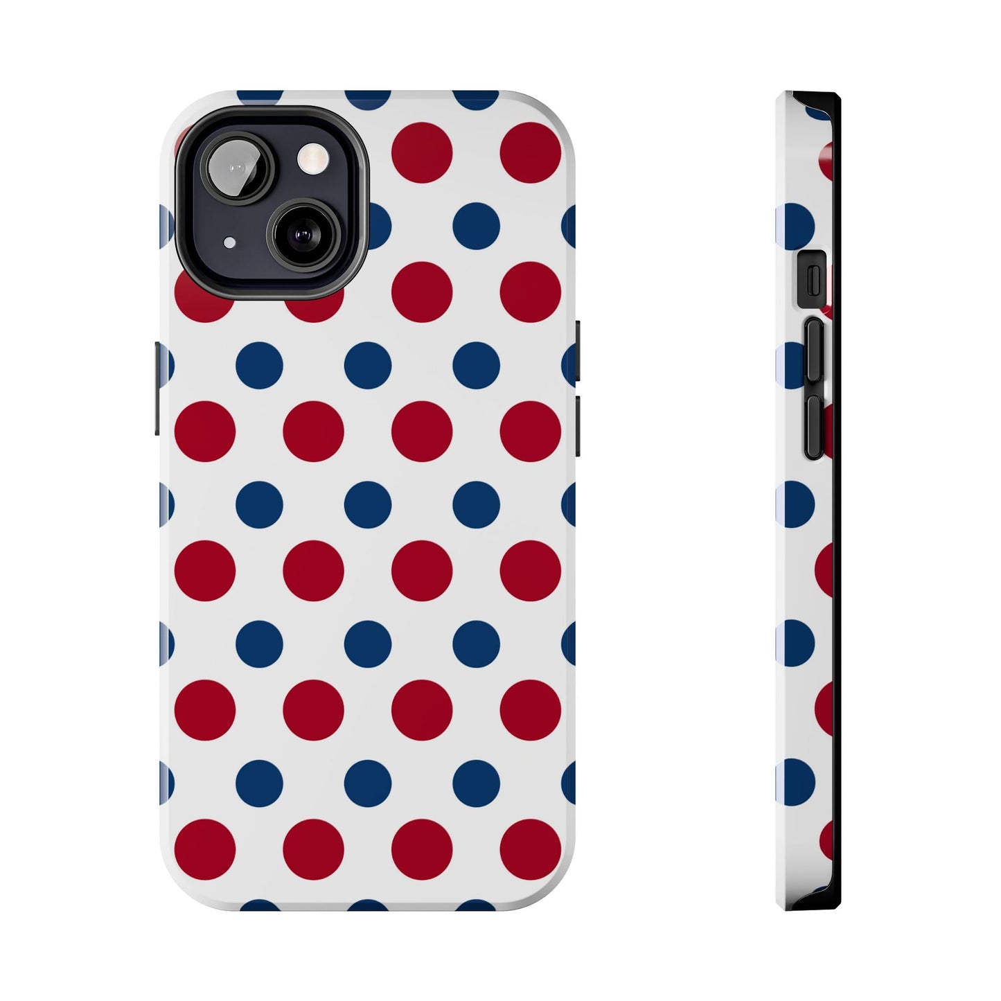Patriotic Navy, White, and Red Polka Dot iPhone Case - BOGO Cases