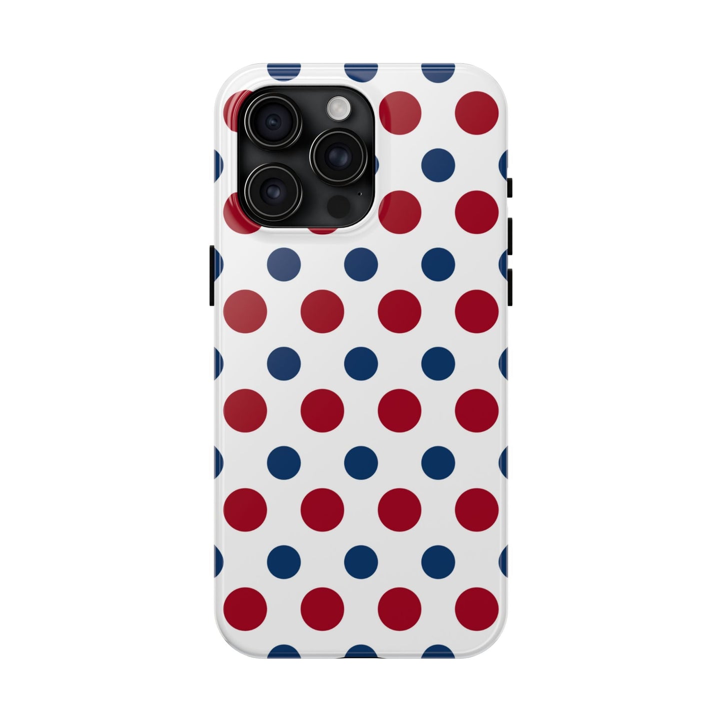 Patriotic Navy, White, and Red Polka Dot iPhone Case - BOGO Cases