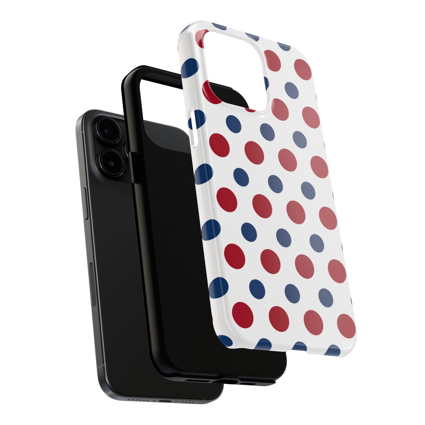 Patriotic Navy, White, and Red Polka Dot iPhone Case - BOGO Cases
