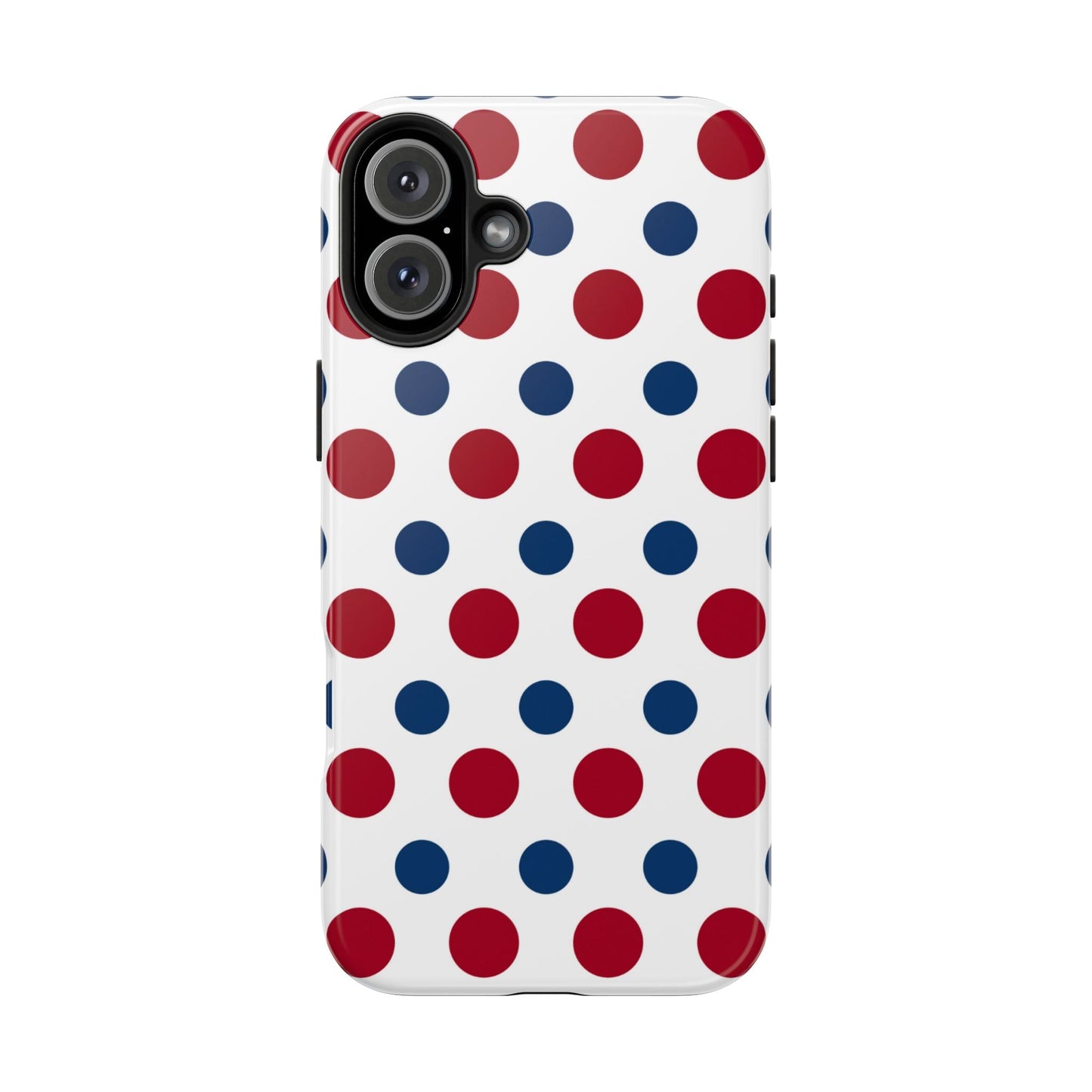 Patriotic Navy, White, and Red Polka Dot iPhone Case - BOGO Cases