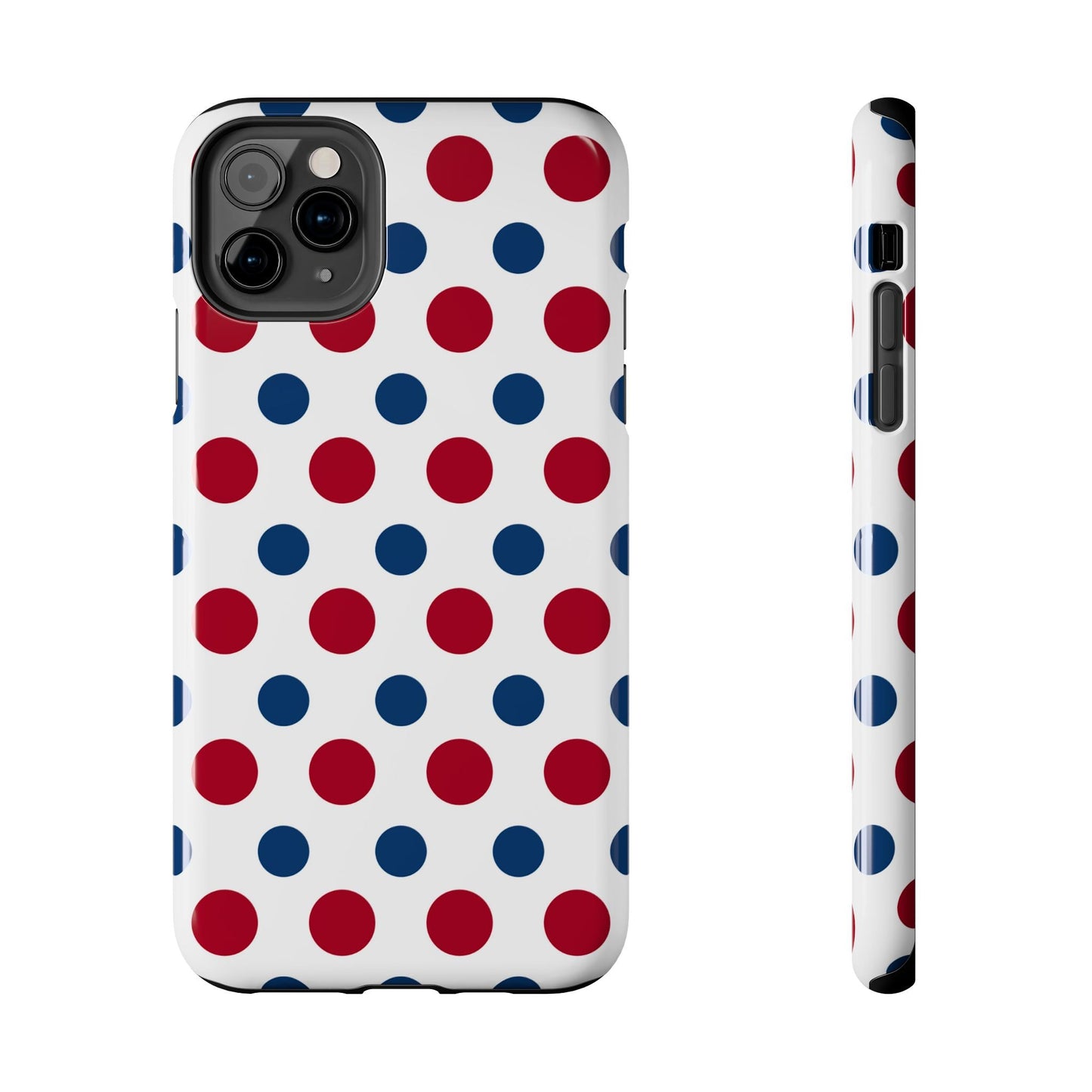Patriotic Navy, White, and Red Polka Dot iPhone Case - BOGO Cases