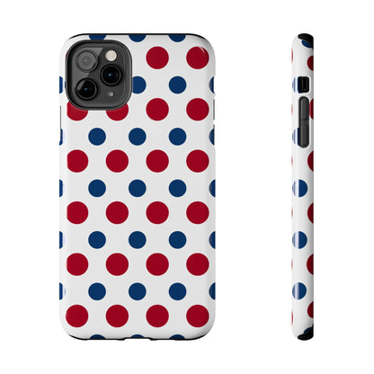 Patriotic Navy, White, and Red Polka Dot iPhone Case - BOGO Cases