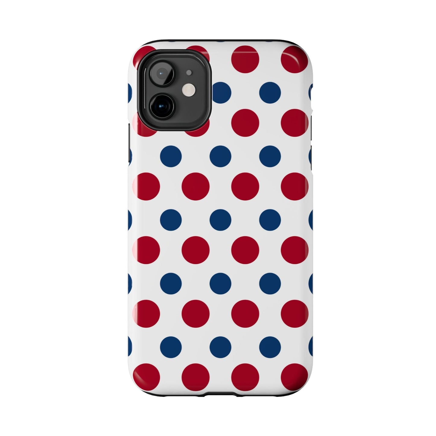 Patriotic Navy, White, and Red Polka Dot iPhone Case - BOGO Cases