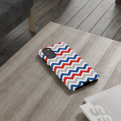 Patriotic Red, White & Blue Chevron – Bold Geometric Samsung Galaxy Case - BOGO Cases