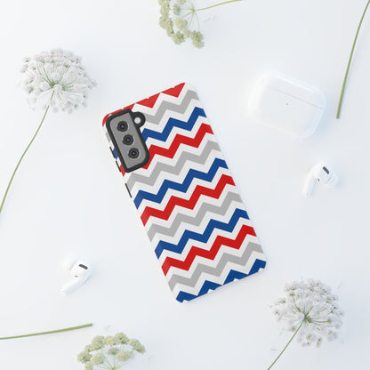 Patriotic Red, White & Blue Chevron – Bold Geometric Samsung Galaxy Case - BOGO Cases