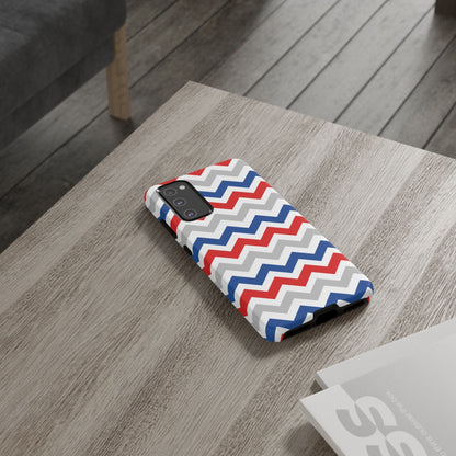 Patriotic Red, White & Blue Chevron – Bold Geometric Samsung Galaxy Case - BOGO Cases