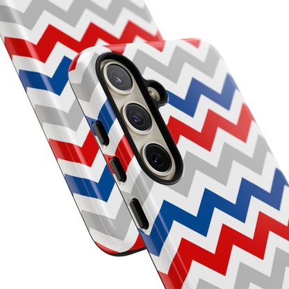 Patriotic Red, White & Blue Chevron – Bold Geometric Samsung Galaxy Case - BOGO Cases