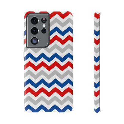 Patriotic Red, White & Blue Chevron – Bold Geometric Samsung Galaxy Case - BOGO Cases