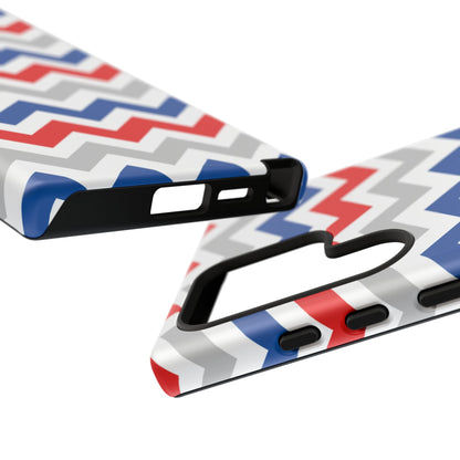 Patriotic Red, White & Blue Chevron – Bold Geometric Samsung Galaxy Case - BOGO Cases