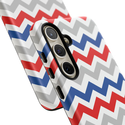 Patriotic Red, White & Blue Chevron – Bold Geometric Samsung Galaxy Case - BOGO Cases