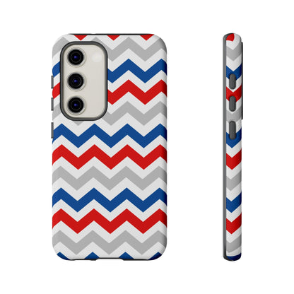 Patriotic Red, White & Blue Chevron – Bold Geometric Samsung Galaxy Case - BOGO Cases